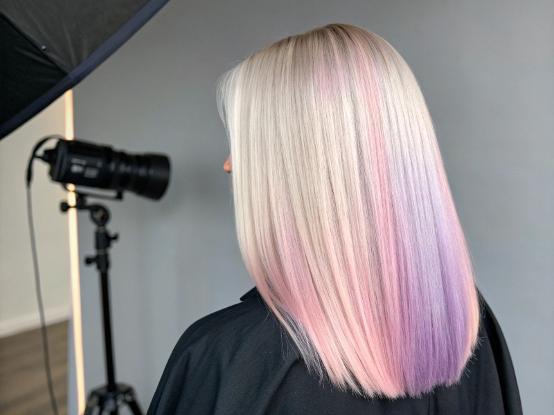 Mechas fantasía y colores creativos en peluquería de Valencia